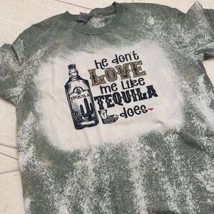 Green and White Graphic Tee